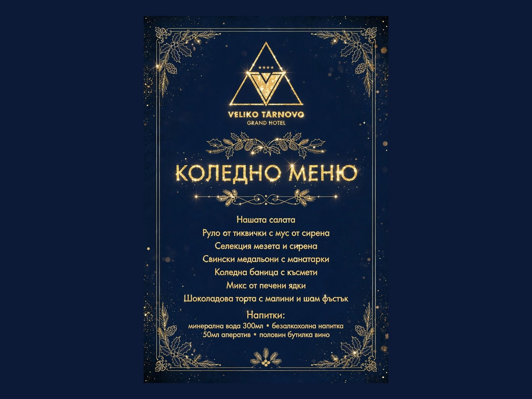Коледа с нас! Споделете магията на Коледа с Жената Глас в Гранд Хотел Велико Търново!